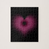Roze en zwart mozaïek hart legpuzzel (Verticaal)