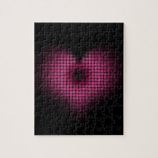 Roze en zwart mozaïek hart legpuzzel
