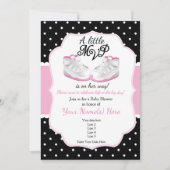 Roze en zwart MVP Baby shower Invitation Kaart (Voorkant)