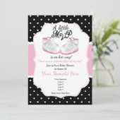 Roze en zwart MVP Baby shower Invitation Kaart (Staand voorkant)
