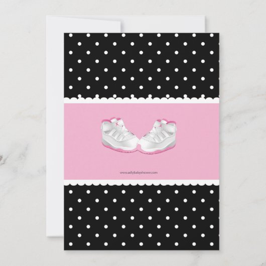 Roze en zwart MVP Baby shower Invitation Kaart (Achterkant)