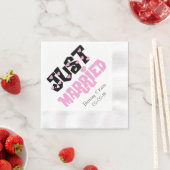 Roze en zwart net getrouwd papier servetten (Insitu)