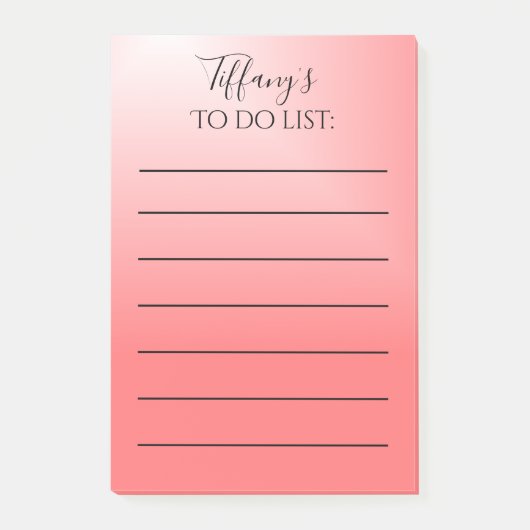 roze en zwart ombre te doen lijst post-it® notes (Voorkant)