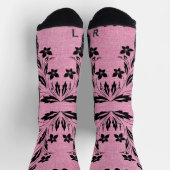 Roze en zwart ontwerp voor Crew Socks Sokken (Top)