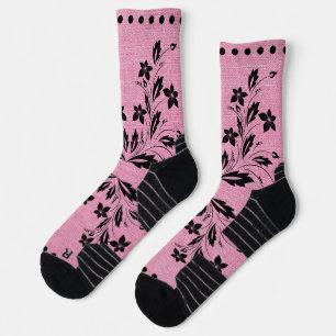 Roze en zwart ontwerp voor Crew Socks Sokken