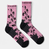Roze en zwart ontwerp voor Crew Socks Sokken (Rechts)