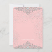 Roze en zwart Parijs Masquerade Party Kaart (Achterkant)