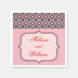 Roze en zwart patroon servet