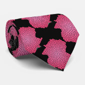 Roze en Zwart Patroon Stropdas (Opgerold)