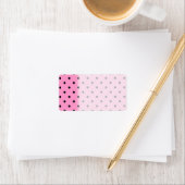 Roze en zwart Polka Dot Patroon. Etiket (Insitu)