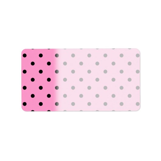 Roze en zwart Polka Dot Patroon. Etiket (Voorkant)