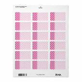 Roze en zwart Polka Dot Patroon. Etiket (Full Sheet)