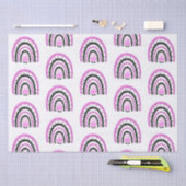 Roze en Zwart Regenbogen Vleermuizen Wit Halloween Tissuepapier (Craft)