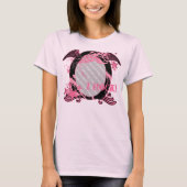 roze en zwart Rocker Photo T-shirt (Voorkant)