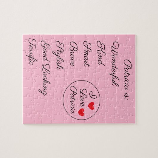 Roze en zwart romantisch legpuzzel (Horizontaal)