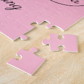 Roze en zwart romantisch legpuzzel (Zijkant)