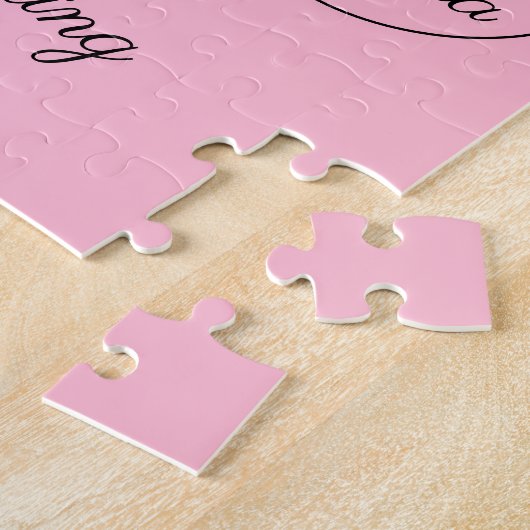 Roze en zwart romantisch legpuzzel (Zijkant)