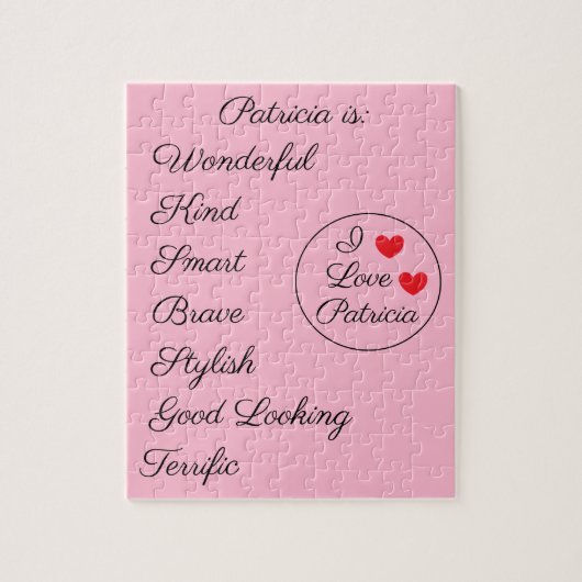 Roze en zwart romantisch legpuzzel (Verticaal)