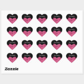  Roze en Zwart Roos Floral Chic Bow Hart Sticker (Vel)
