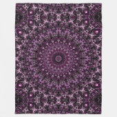 Roze en zwart Roos Mandala met bloemengeometrie Fleece Deken (Voorkant)