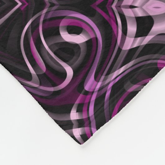 Roze en zwart Roos Mandala met bloemengeometrie Fleece Deken (Hoek)