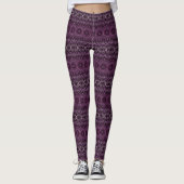 Roze en zwart Roos Mandala met bloemengeometrie Leggings (Voorkant)