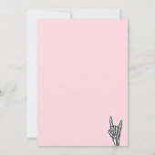 Roze en Zwart Slechte Twee De Bone 2e Verjaardagsf Kaart (Achterkant)