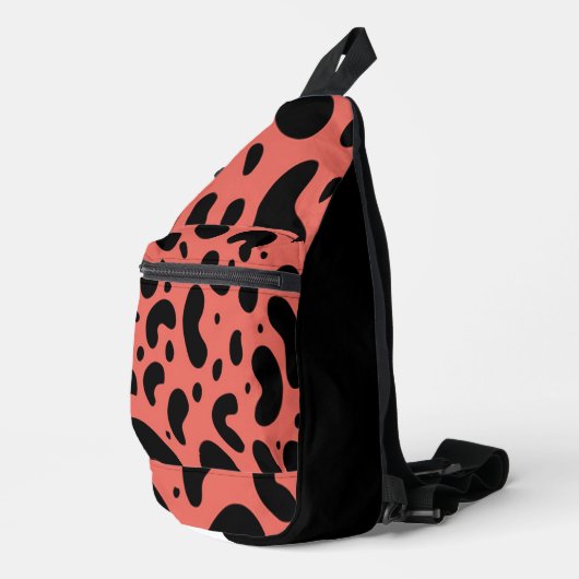 Roze en zwart sling bag (Rechterhoek)