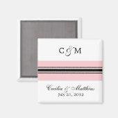 Roze en zwart sparen de Datum Magnet (Voorkant / Achterkant)