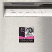 Roze en Zwart sparen de Datum Magnet van de Foto (Insitu (Vaatwasser))