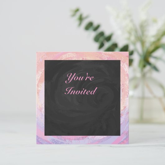 Roze en zwart, speciaal gepersonaliseerd kaart (Staand voorkant)