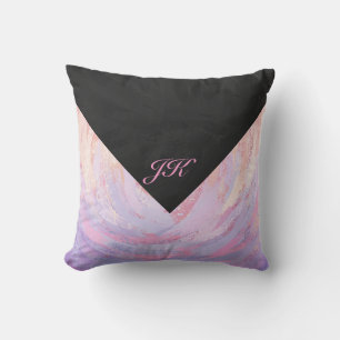 Roze en zwart, speciaal gepersonaliseerd kussen