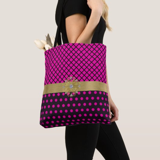 Roze en zwart tote bag (Dichtbij)