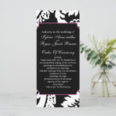 roze en zwart Trouwprogramma Programmakaart (Staand voorkant)