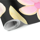 Roze en zwart ventilatorpatroon cadeaupapier (Rol Hoek)