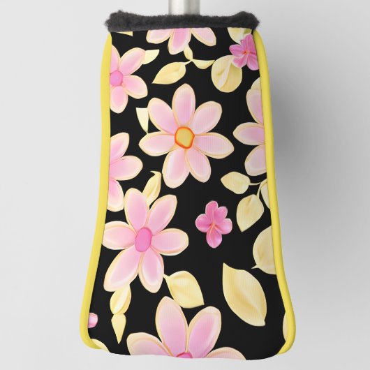 Roze en zwart ventilatorpatroon golfheadcover (Draai 90)