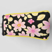 Roze en zwart ventilatorpatroon golfheadcover (Voorkant)