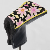 Roze en zwart ventilatorpatroon golfheadcover (3/4 voorkant)