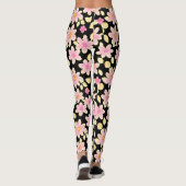 Roze en zwart ventilatorpatroon leggings (Achterkant)