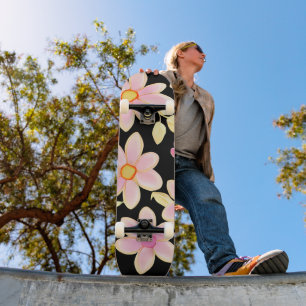Roze en zwart ventilatorpatroon persoonlijk skateboard