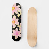 Roze en zwart ventilatorpatroon persoonlijk skateboard (Voorkant)