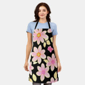 Roze en zwart ventilatorpatroon schort (Gedragen)