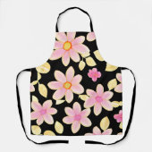 Roze en zwart ventilatorpatroon schort (Voorkant)