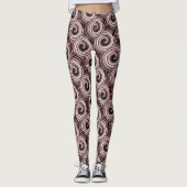 Roze en zwart wervelt moderne hedendaagse leggings (Voorkant)