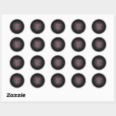 Roze en zwarte 1,5-inch Ronde Hartelijk dank Ronde Sticker (Vel)