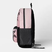 Roze en zwarte 3D Rozen Bedrukte Rugzak (Rechts)