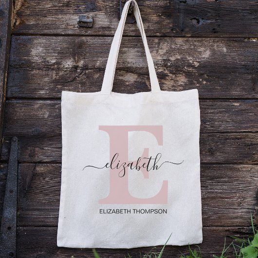 Roze en zwarte aangepaste bridal Party Bridesmaid  Tote Bag