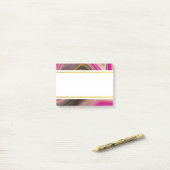 Roze en Zwarte Abstract met Gouden Wervelingen Post-it® Notes (Op bureau)