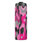 Roze en zwarte Abstracte afdrukflatpanel Thermosbeker (Voorkant)