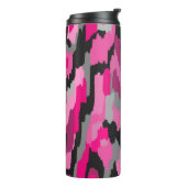 Roze en zwarte Abstracte afdrukflatpanel Thermosbeker (Gedraaid links)